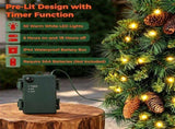 24in Pre-Lit Christmas Wreath with 50 Warm White LED Lights, 10 Natural Pine Cones, 143 Branch Tips, 28992933