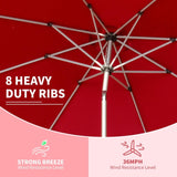 10FT Patio Umbrella, Outdoor Table Umbrella with Push Button Tilt and Crank, UV Protection W1859P195380