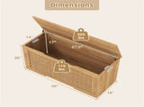 39 Gallon Wooden Toy Box Storage Chest with Soft Close Lid, Rattan Look Kids Storage Bench for 02211941