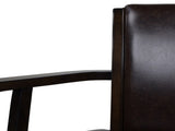 Williams 31" Swivel Bar Stool with Armrests, Vintage Brown Faux Leather B2719P238365