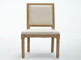 French Decor Chairs Set of 2, Louis Dining Chairs with Square Backrest and Exquisitely Carved Solid 73379431