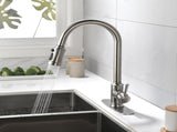 Single Handle High Arc Pull Out Kitchen Faucet,Single Level Stainless Steel Kitchen Sink Faucets 17336740