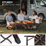 ZUN 120*60*40cm Wooden Camping Roll Table 72167913