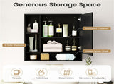 2 in 1 Mirrored Bathroom Wall Cabinet, Space-Saving Medicine Cabinet with Hidden Storage & Shelves 16479845