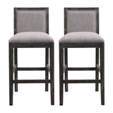30.5 Inch Height Bar Stools set of 2, Rubber wood Frame,fabric Sponge cushion and Upholstered N780P192217B