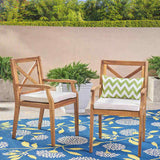 PERLA DINING CHAIR,2PCS with 2 Cream Cushions,for Backyard, Poolside, Garden N762P251938A