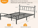 Full Metal Platform Bed Frame with Steel Slat Support, Underbed Storage, No Box Spring Needed, Easy 05452667