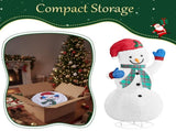 4FT Fabric Snowman with 90 White Lights, Plaid Scarf, Expandable Christmas Lighted Decor, US Plug 23550221