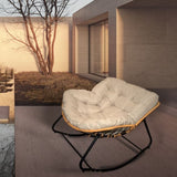 Larger Outdoor Rocking Patio Egg Rocking Indoor Papasan Rattan Wicker Lounge W2887P335742