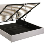 Queen Size Upholstered Platform Bed with Hydraulic Storage System,No Box Spring Needed,Beige N733P207778A