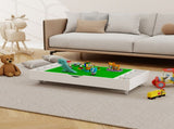 The 2 in 1 Rollaway Play Table and Toy Organizer Compatible with Lego Suitable for Storing Under Bed W282P182322
