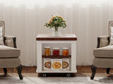 27.6'' Modern Multi-Function Coffee Table/Side Table with Foldable Top & Casters, Multi-tier N735P328521D