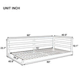 TOPMAX Country Patio Wooden Twin Size Swing Daybed Porch Swing Frame with 4pcs 96-inch Hemp Ropes N717P265856K
