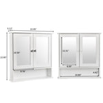 ZUN Double Door Mirror Indoor Bathroom Wall Mounted Cabinet Shelf White 74700543