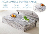 39.37 * 21.65 inch gray marble patterned MDF rectangular coffee table, stable, waterproof and easy W1151P476956