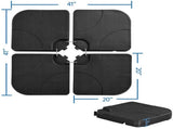 53L 4-Piece Fillable Cantilever Umbrella Base, Heavy-Duty HDPE, Black 56458687