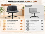 Armless Criss Cross Chair, Adjustable Height Swivel Desk Chair with Rocking Function, Cat Claw 28319133