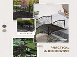 4' Backyard Metal Arch Bridge Safety Rails, Exquisite Scrollwork, Tool-Free Easy Assembly 05887584