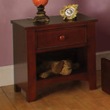 One Drawer Wooden Nightstand in Cherry Finish B016P252243