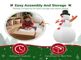 12.5FT Tall Snowman with Branch Arms, 2 LEDs Rotating Color Light, 210D Polyester, US Plug 21109506