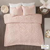 King/Cal King 3-Piece Tufted Cotton Chenille Medallion Duvet Cover Set B03597331
