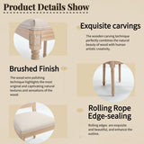 French Country Dining Chairs Set of 2, Upholstered Chairs with Square Back, Wire drawing and carving W3426P324534