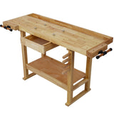 55-Inch Wood Workbench - Wooden Workbench for Garage Workshop and Home, with Bar Clamps Set 24 inch 93079280