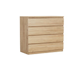 4 Drawer Dresser,Modern Storage Chest of Drawers,31.5In Natural Dresser for Closet with Handle-Free W3151P407891