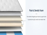 Twin Size Mattress,12 Inch Hybrid Mattress, Individually Pocketed Innerspring, Medium Firm T3962P406342