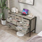 ZUN Wood Dresser with 7 Drawers, Wooden Storage Closet for Bedroom, Solid Clothes Cabinet with Sturdy W1820P145381