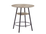 Round bar stool set with shelf, upholstered stool with backrest Grey, 23.62'' W x 23.62'' D x 84811202