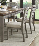 ZUN Gray Finish Traditional Style Side Chairs Set of 2pc Wooden Frame Ladder Back Design Dining Room B011115372