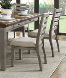 ZUN Gray Finish Traditional Style Side Chairs Set of 2pc Wooden Frame Ladder Back Design Dining Room B011115372