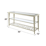 ZUN ACME Zaba Sofa Table, Glass & Champagne Finish LV02787