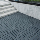 ZUN Plastic Interlocking Deck Tiles,44 Pack Patio Deck Tiles,12"x12" Square Waterproof Outdoor All W206P151694