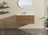 30" Wall Mounted Bathroom Vanity with Sink Floating Bathroom Cabinet Sink Combo, Soft-Close System, 95930407