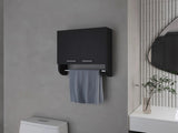 Black Medicine Cabinet with Towel Bar B062P252173