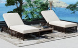 TREXM Outdoor Lounge, Patio Chaise Lounge with 5-Position Backrest, Rattan Outdoor Lounge N715P207900D