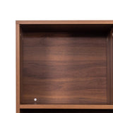 70.87" Tall Bookshelf with 10 Cubes and 3 Doors, 4-Tier Bookshelf, Open Shelf Bookcase with Cabinet, W331P257393