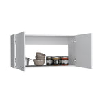 ZUN Napoles Wall Cabinet, Two Shelves, Double Door -White B070P210743