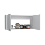 ZUN Napoles Wall Cabinet, Two Shelves, Double Door -White B070P210743