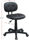 ZUN Modern 1pc Office Chair Black Tufted Design Upholstered Chairs with wheels HS00F1676-ID-AHD