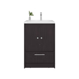 Bathroom Vanity with Sink, 2 Doors, 1 Drawer, Black Wengue B097P350324