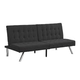 ZUN WOOD FRAME, STAINLESS LEG, FUTON, SOFA BED BLACK W2297P247597