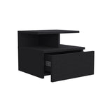 Floating Nightstand Flopini, One Drawer, Black Wengue Finish B092123117