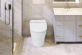 ZUN Heated Seat Smart Toilet without Bidet, Upmarket Compact Dual Flush Toilet 1/1.28 GPF, Tank less WF314230AAA