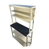 39.37" White and Black color 5-Tier Bakers Rack for Kitchen with Storage, Coffee Bar, Kitchen W1412P230435