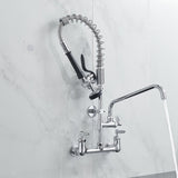 ZUN Commercial Kitchen Faucet Deck Mount with Pre-Rinse Sprayer 21" Height Kitchen Sink Faucet 8 Inch W1932P171734