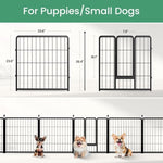 ZUN Dog Playpen 24 Inch 8 Panels, Heavy Duty Metal Pet Playpen Indoor Outdoor for Camping, Yard, RV, 08924657