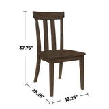 ZUN Set of 2 Slat Back Wooden Dining Chairs, Brown Oak B016P227295